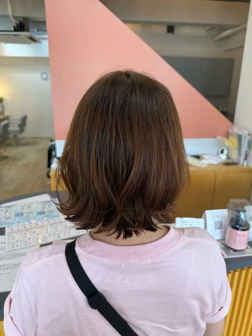 ショート ボブ カット ヘアカラー 髪質改善/ハイライト 白髪ぼかし/艶カラーのヘアスタイル