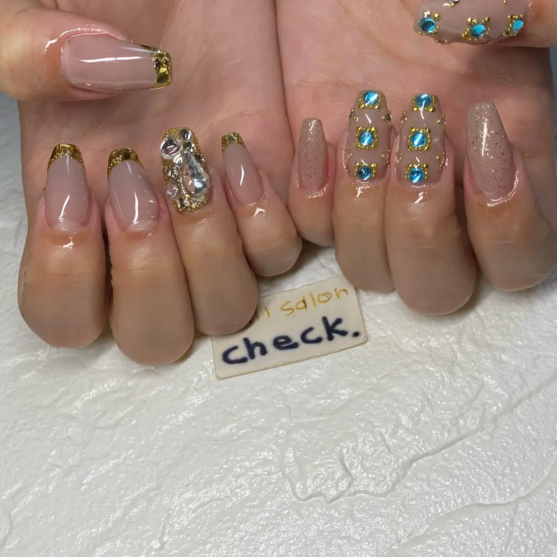 ネイル アートネイル ニュアンスネイル スカルプネイル 春ネイル 夏ネイル ーCHECKー ちあきのネイルデザイン