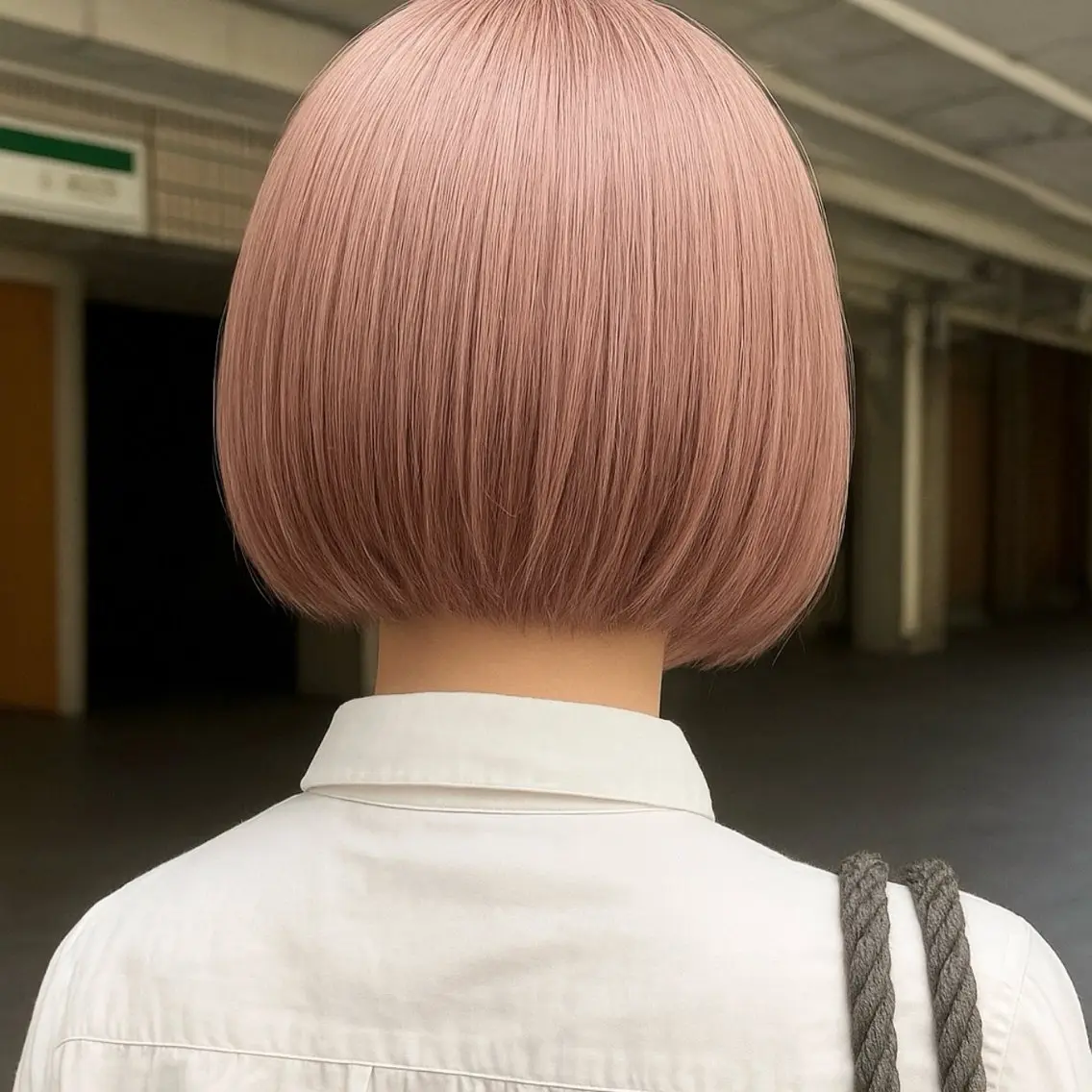 ショート カラー ベージュカラー ブリーチ ミルクティーベージュ ボブ 顔周りカット カット ヘアカラー トリートメント 【nui 茨木】 清水優のヘアスタイル