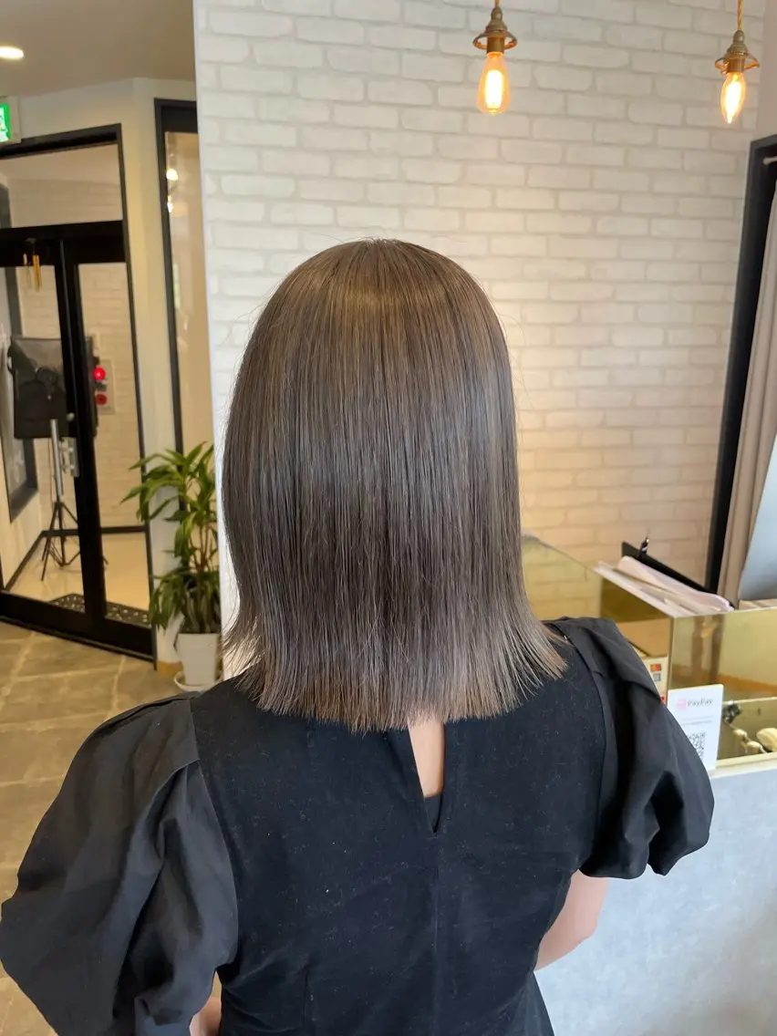 ミディアム カラー カット ヘアカラー 縮毛矯正 トリートメント 西村れい/Blue/ 髪質改善/縮毛矯正のヘアスタイル