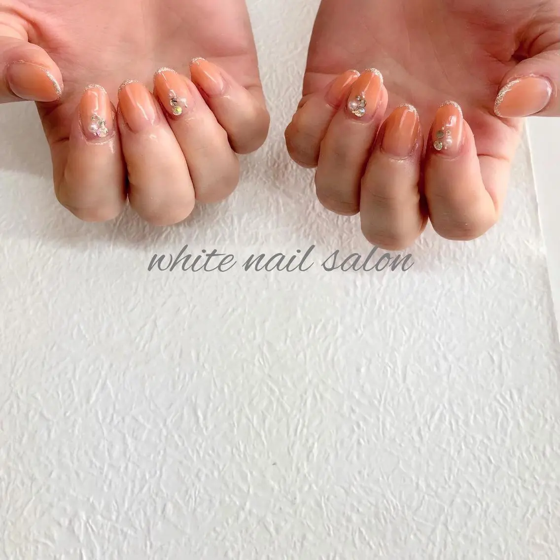 ネイル ジェルネイル ハードジェル ラメ(グリッター) 持ち込み ソフトジェル ハンドネイル white nail salonのネイルデザイン