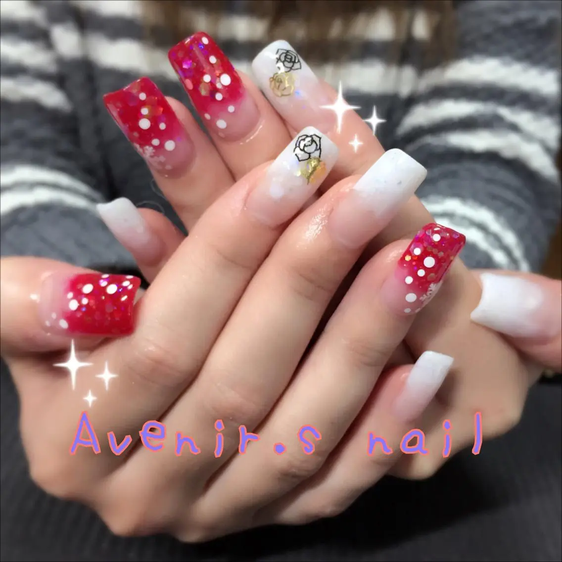 ネイル スカルプネイル スクエアネイル Home Salon Avenir.のネイルデザイン
