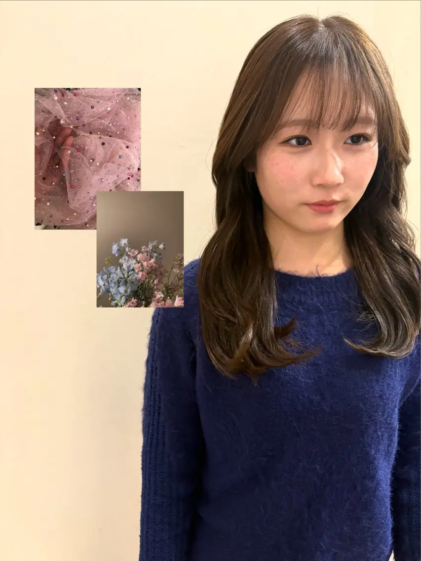 ロング カット ヘアカラー トリートメント 透けカラー.艶髪. 梅田♡midoのヘアスタイル