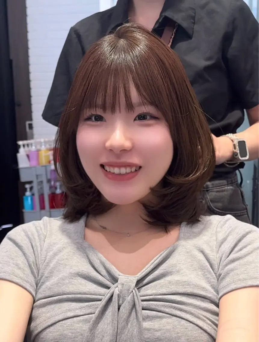 ショート ボブレイヤー ボブ レイヤーカット りん/レイヤーカット ／小顔顔周りカットのヘアスタイル