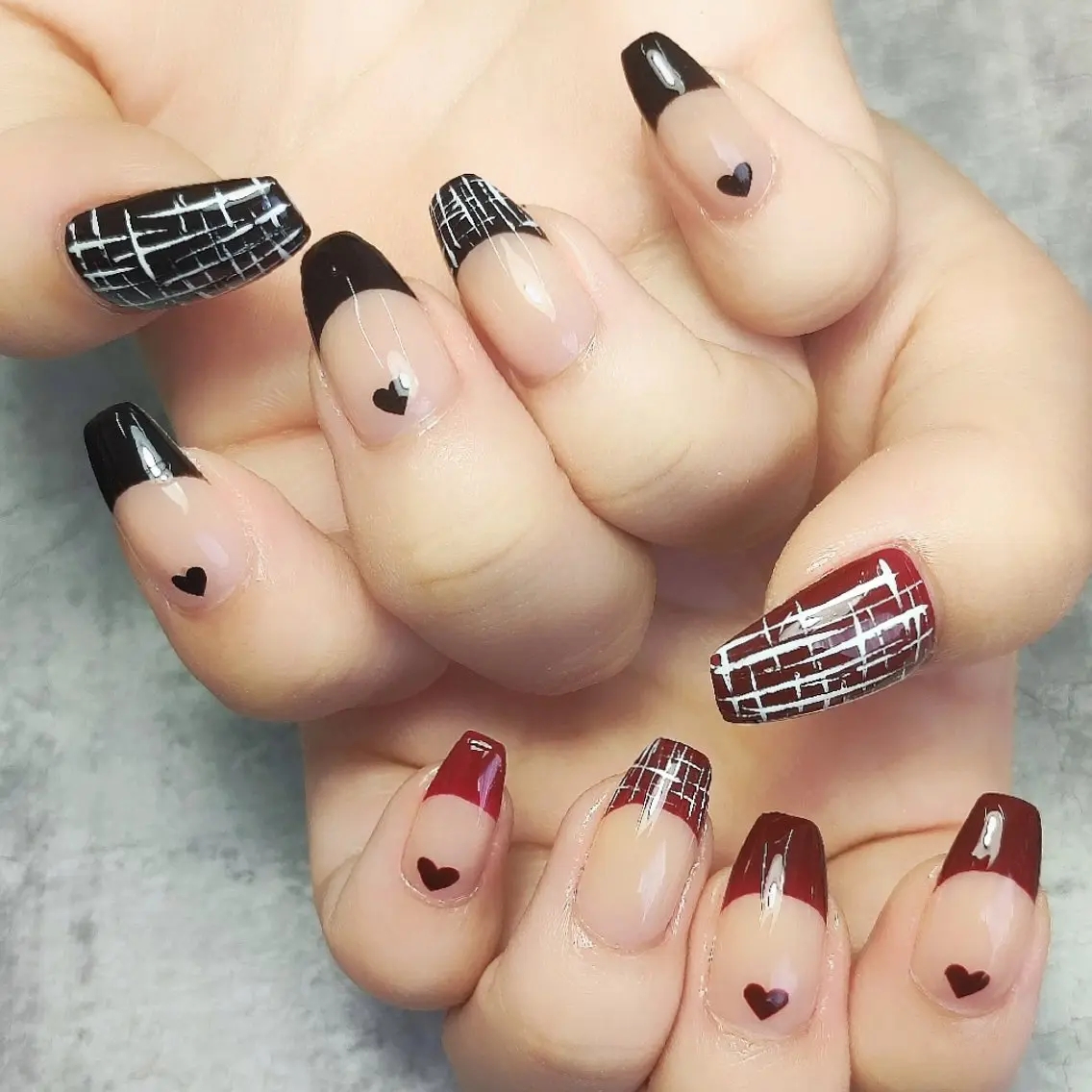 ネイル フレンチネイル ツイードネイル ハンドネイル 個人サロン saltnailのネイルデザイン