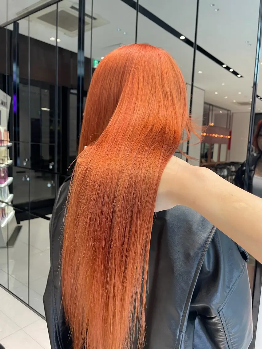 ロング カラー ブリーチ オレンジ 🎀吉祥寺🎀 カラー/Nanamiのヘアスタイル