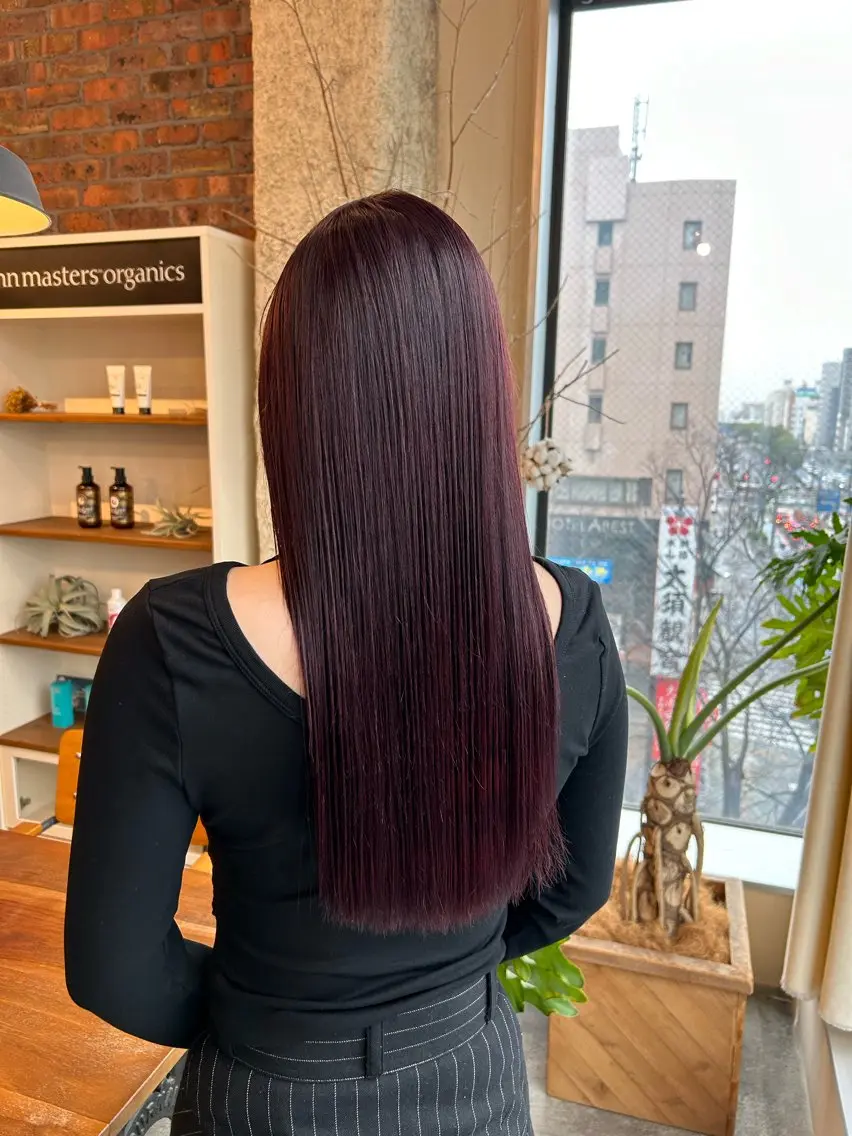 セミロング カラー レッドカラー ヘアカラー the BRIDGE 加藤みのりのヘアスタイル