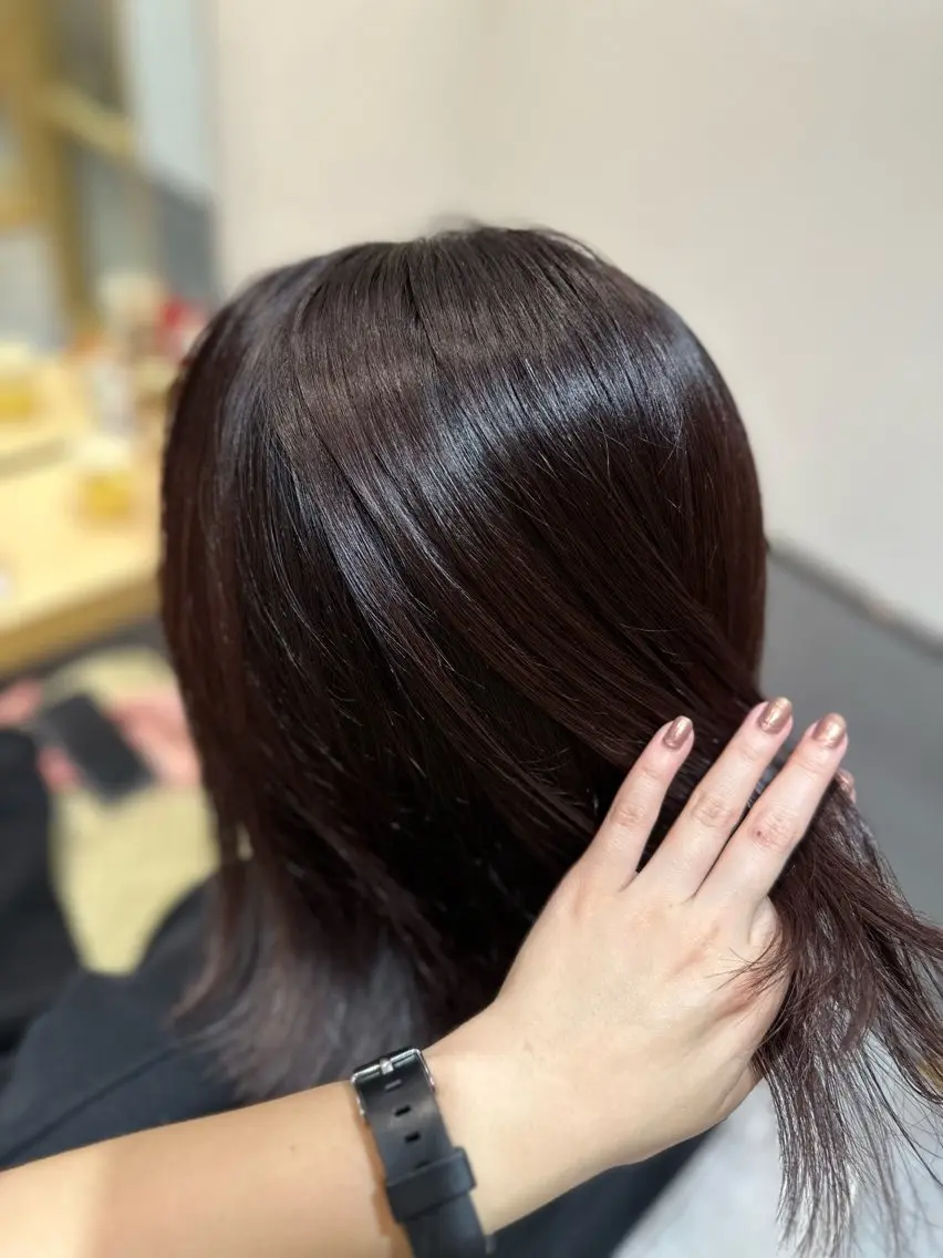 ミディアム ヘアカラー トリートメント やまぐち あやみのヘアスタイル