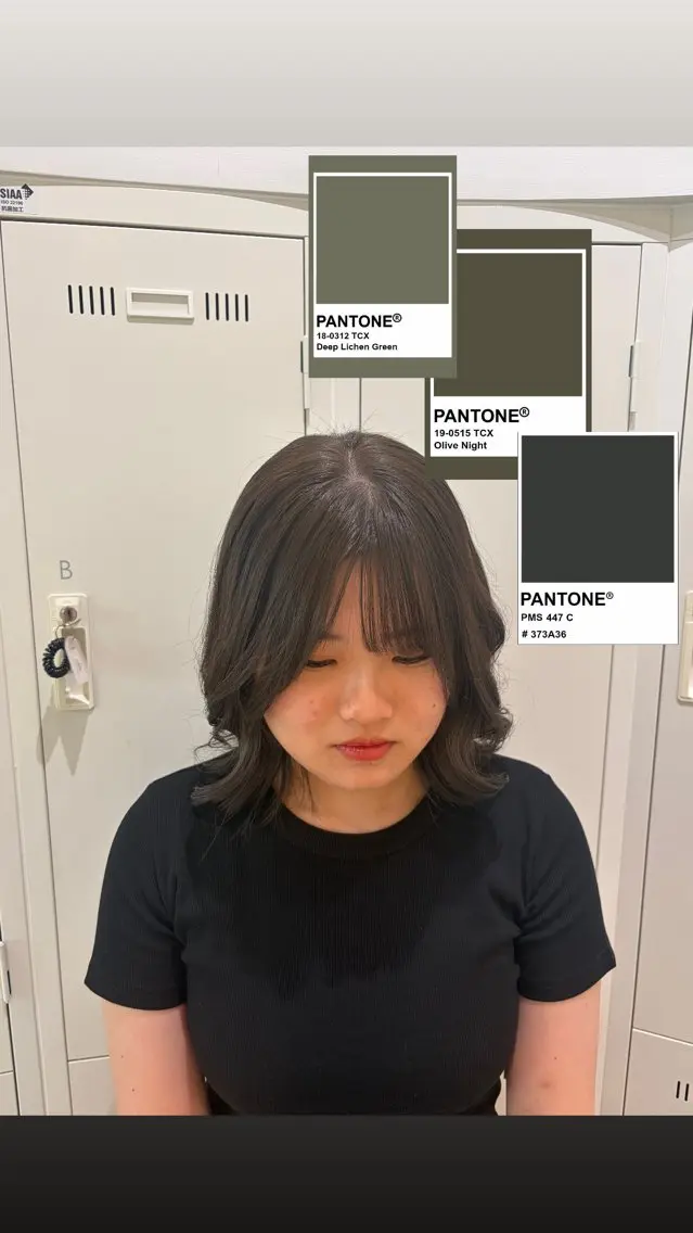 カラー 透明感カラー グレージュ オリーブグレージュ オリーブグレー ヘアカラー 田村 瑠菜のヘアスタイル