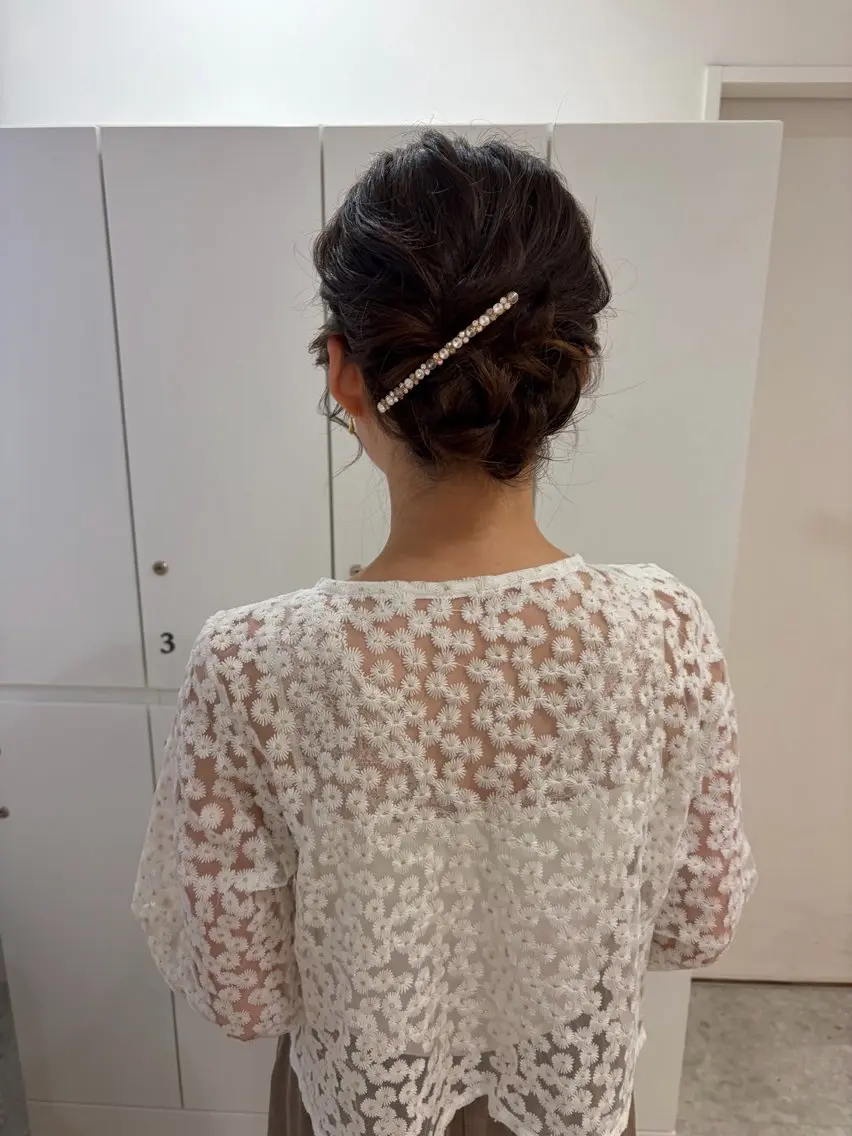 ミディアム カラー ヘアアレンジ ヘアセット ヘアセット/レイヤー 縮毛矯正/はるか🎀のヘアスタイル