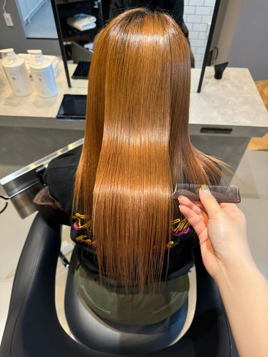 ロング 縮毛矯正 トリートメント 髪質改善×艶カラー Haruのヘアスタイル
