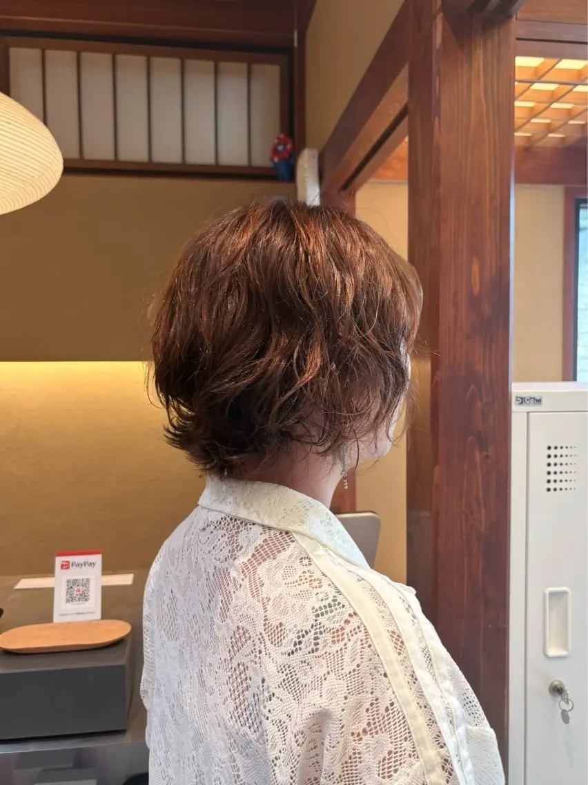 ショート パーマ パーマ saho ⟡.·のヘアスタイル