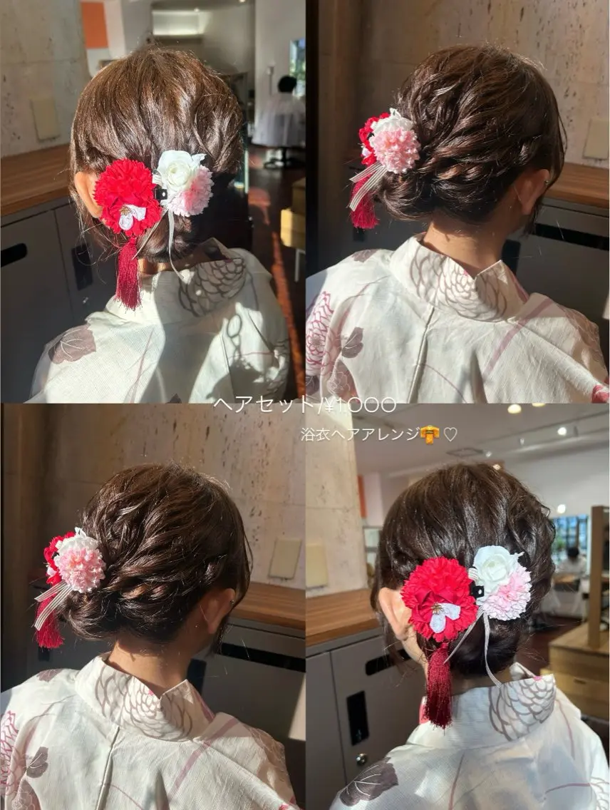 セミロング ヘアアレンジ 浴衣 ヘアセット 佐藤光華/JANU /カラーモデルのヘアスタイル