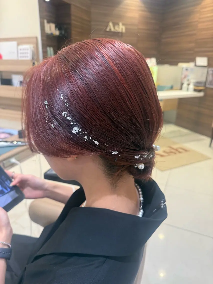 ショート ヘアアレンジ ヘアセット 韓国ヘアメイク🎀/ 縮毛矯正✨山本媛香のヘアスタイル