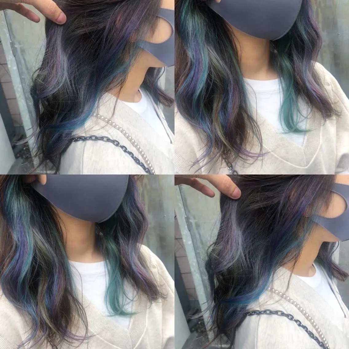 ミディアム カラー イヤリングカラー インナーカラー ユニコーンカラー カット ヘアカラー トリートメント 原宿サロン代表 デザインカラー伊藤卓のヘアスタイル