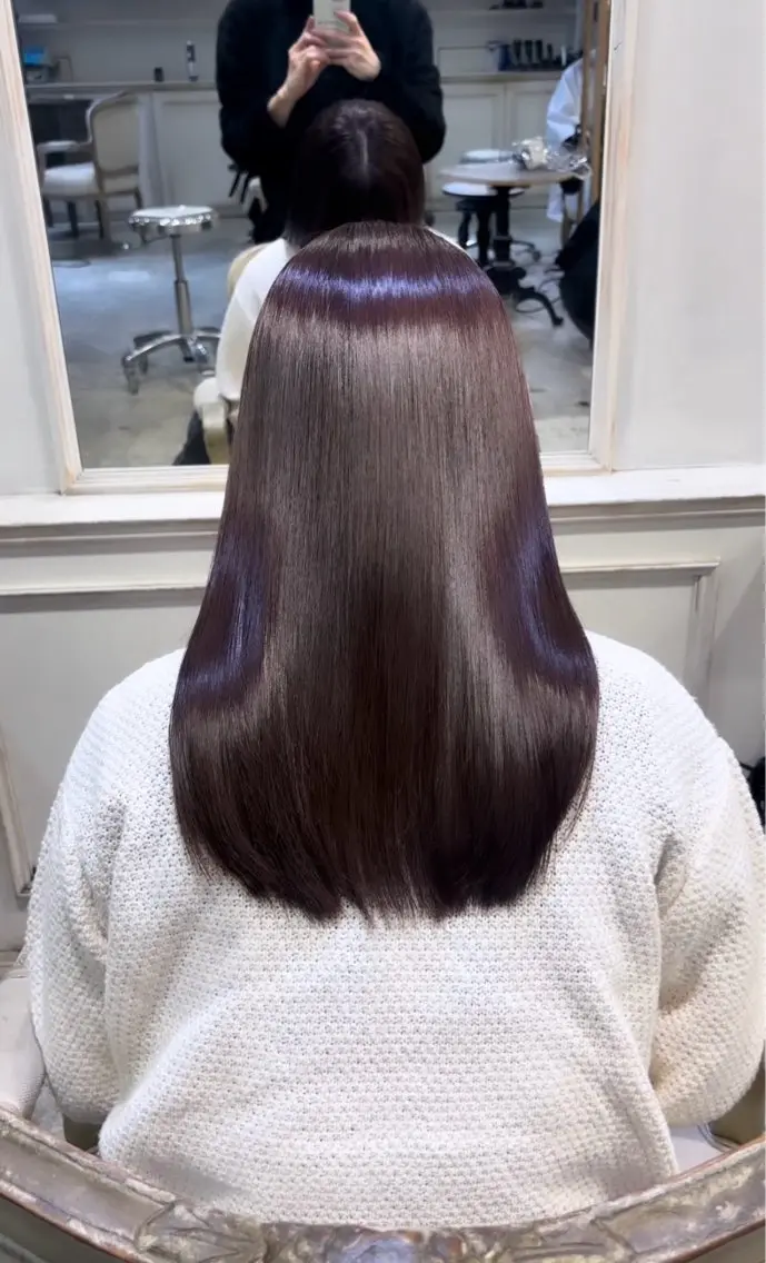 ロング 美髪矯正 透明感 カラー⭐️ユウキのヘアスタイル