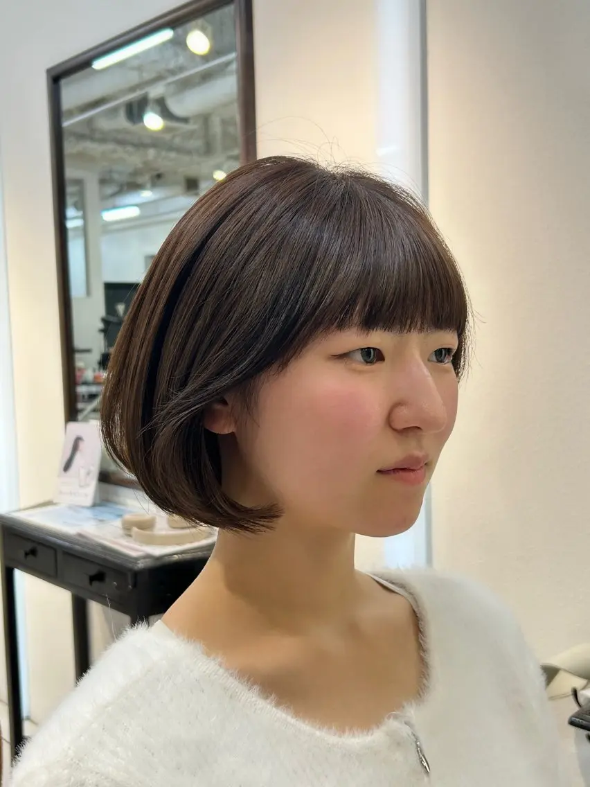 【🍁18時以降限定🍁】✂︎似合わせボブorショートカット✂︎ ➕ 透明感カラー ➕ クイックAujuaトリートメントの写真