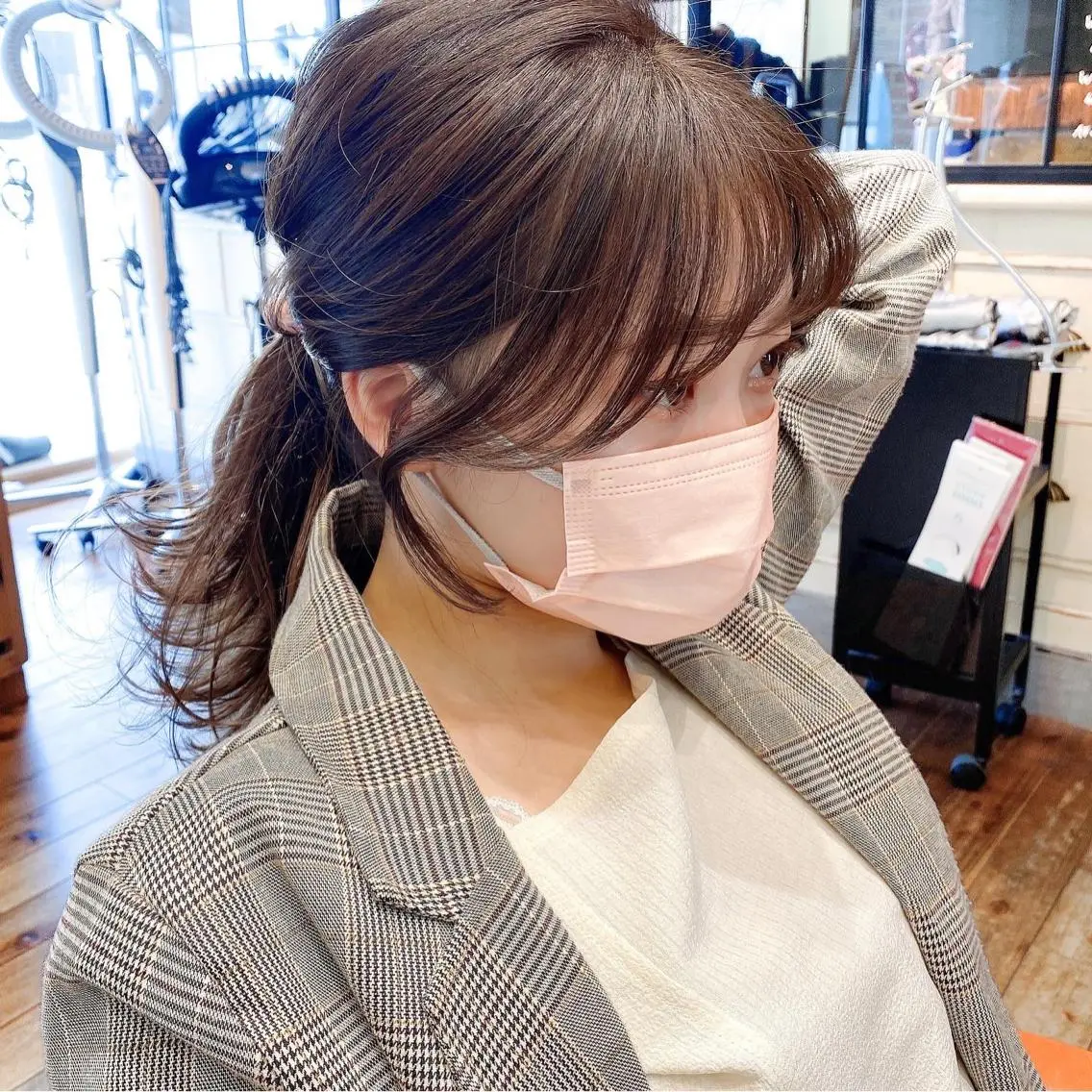 セミロング カラー ベージュカラー ブラウンカラー ブラウンベージュ くびれヘア 顔周りカット 顔周り/くびれヘア 韓国ヘア💕風間るなのヘアスタイル