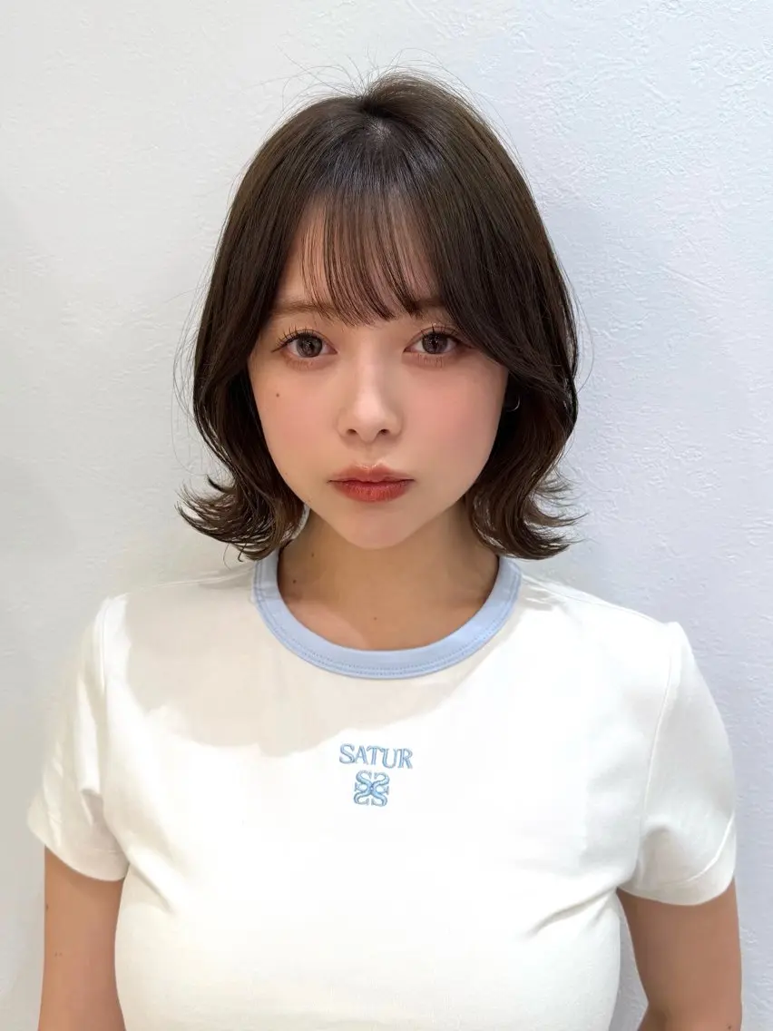 ミディアム カット ヘアカラー トリートメント 新宿/髪質改善/ボブ 韓国レイヤー大重聖斗のヘアスタイル