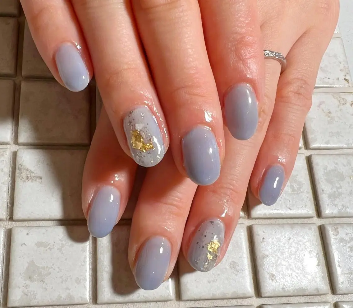 ネイル ブルー ハンドネイル private salon mieのネイルデザイン