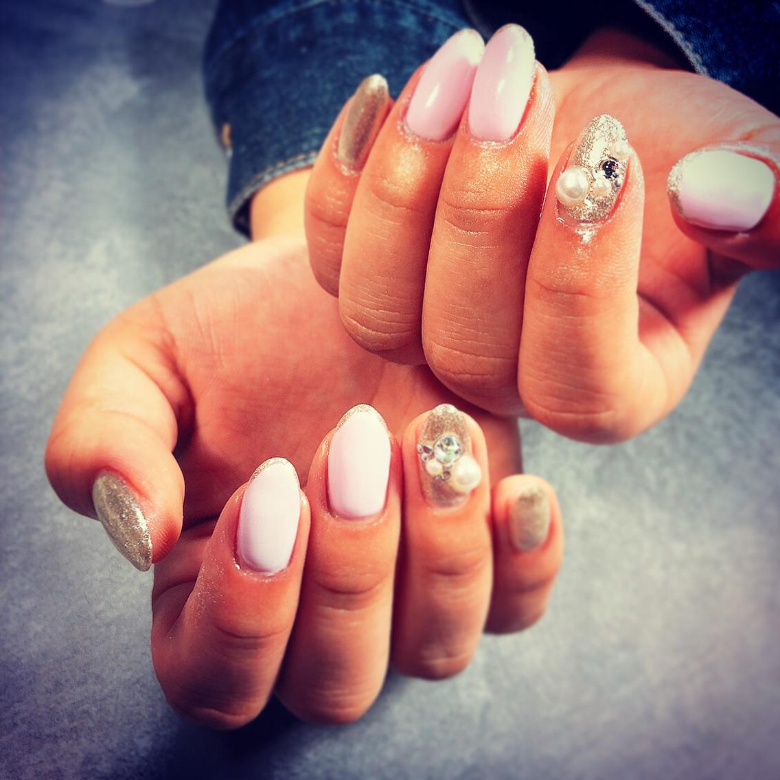 ネイル ジェルネイル キラキラネイル ラメ(グリッター) パープル A"nail ネイリストayanaのネイルデザイン