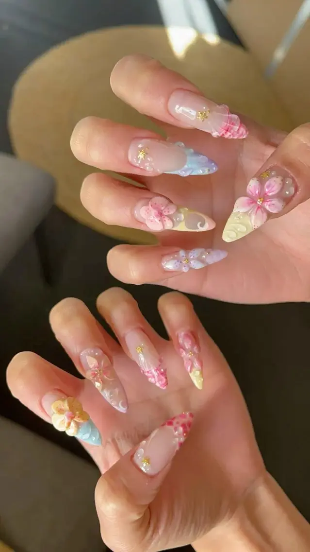ネイル キラキラネイル 韓国ネイル ロングネイル ワンホンネイル ハンドネイル Josie nail salonのネイルデザイン