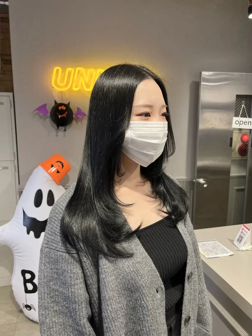 ロング カラー パーマ ヘアアレンジ メンズ 上品＆韓国風 🥀海心🥀のヘアスタイル