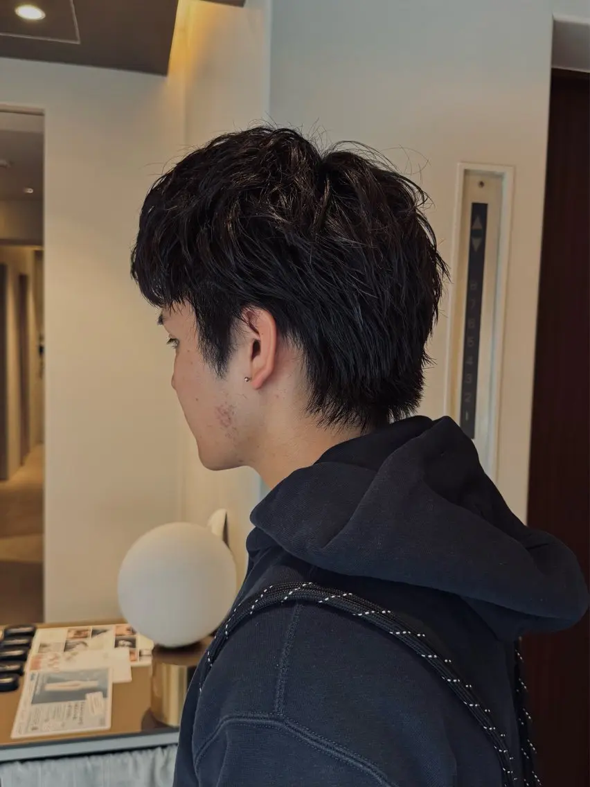 ショート パーマ メンズ メンズパーマ カット パーマ ラフショート メンズパーマ 丸山のヘアスタイル