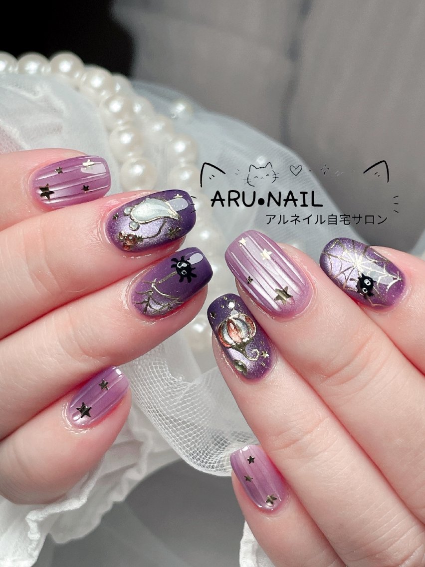 ネイル アートネイル ハロウィン 持ち込み ARU·NAIL 自宅サロン港区宝神のネイルデザイン