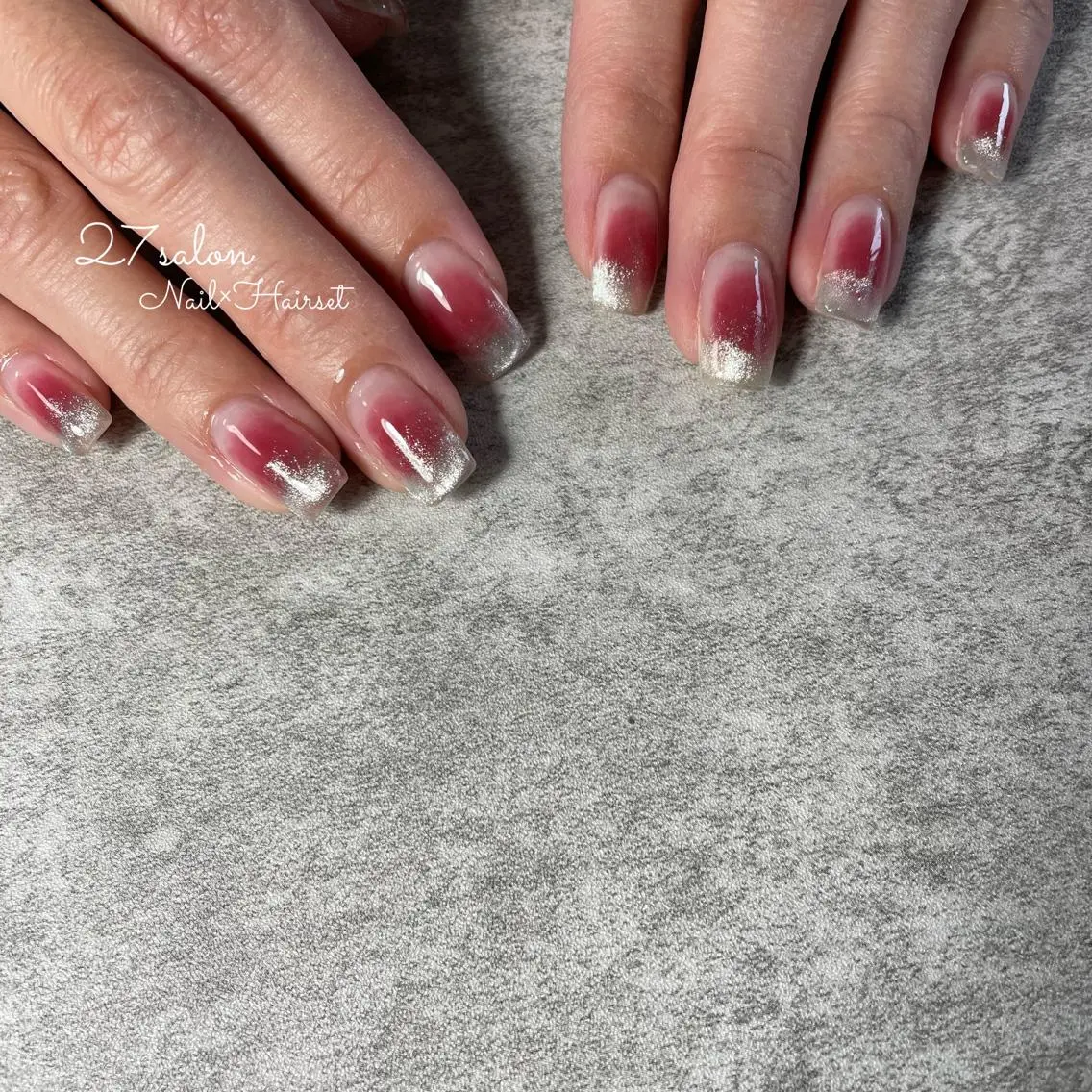 ネイル チークネイル フレンチネイル マグネットネイル マグネットフレンチ ワンホンネイル 27salon yuinaのネイルデザイン