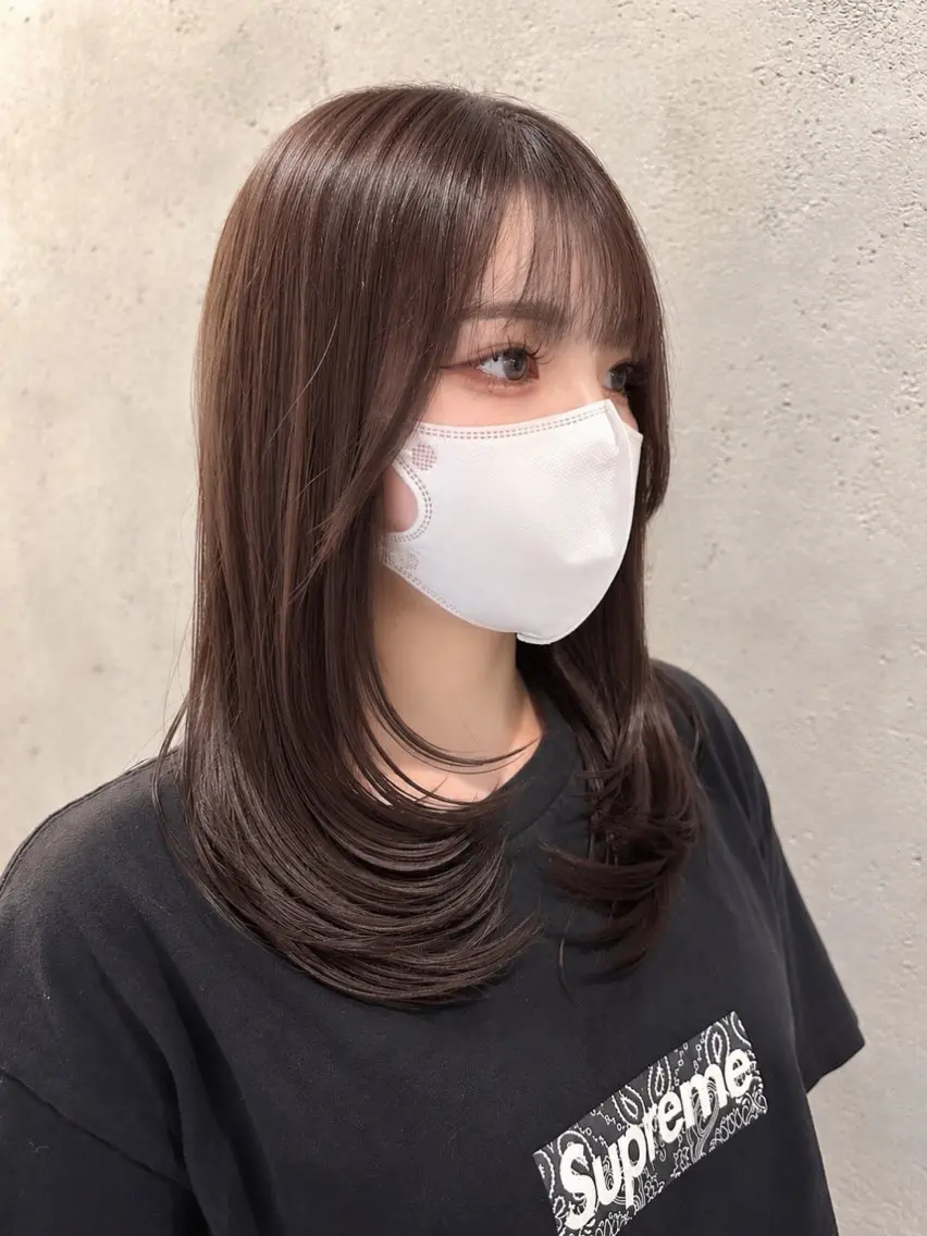 ミディアム カラー ミディアムレイヤー ブラウンカラー ショコラブラウン 髪質改善 レイヤーカット カット ヘアカラー 溜一太／似合わせ/ メンズカットのヘアスタイル