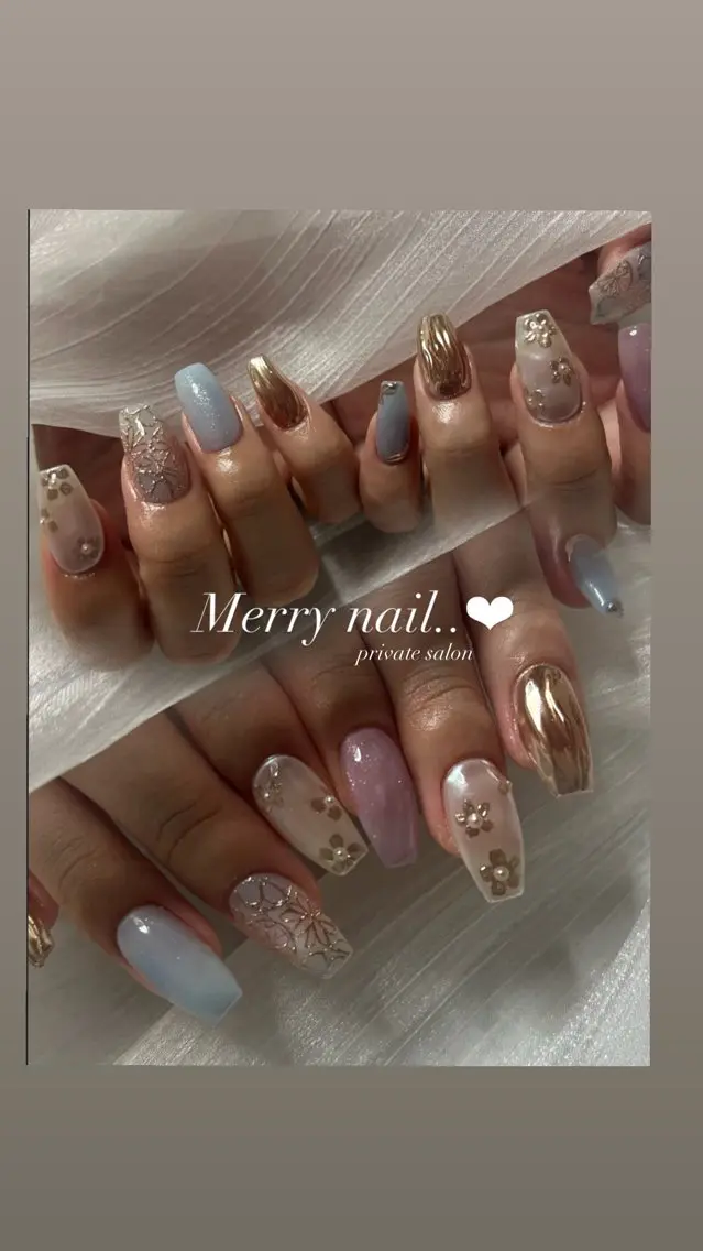 ネイル 成人式 ハンドネイル Merry nail .. ❤︎ Maiのネイルデザイン