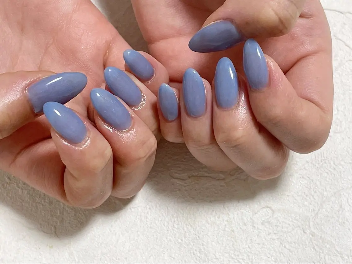ネイル オーロラネイル ブルー フットネイル フレンチネイル ジェルネイル ハンドネイル mogunail &blowのネイルデザイン