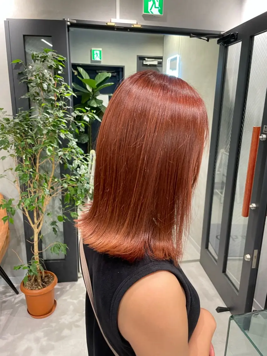 ミディアム ヘアカラー トリートメント メンズ縮毛矯正 ブリーチカラー/まやのヘアスタイル