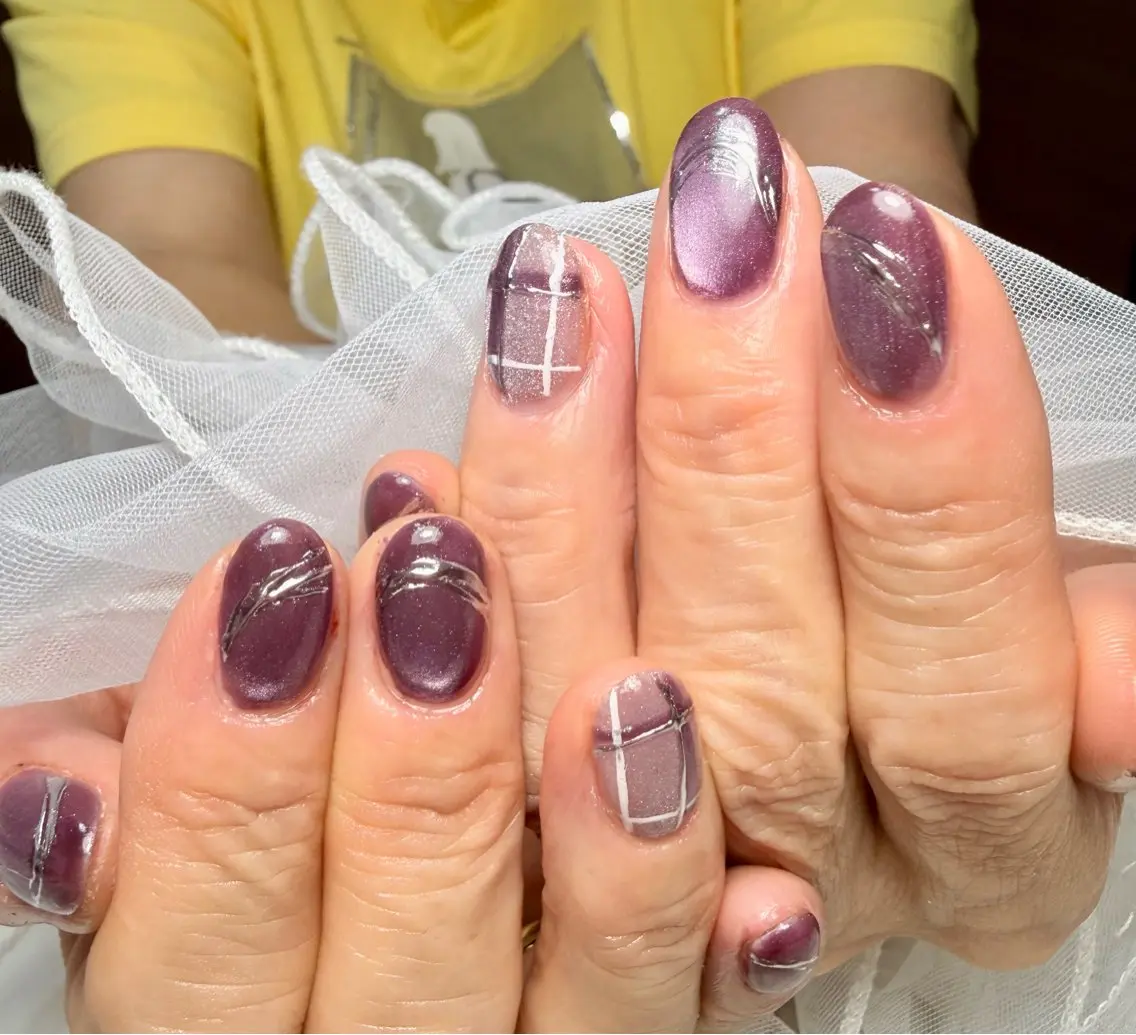 ネイル アートネイル チークネイル フラッシュネイル フラッシュマグ フレンチネイル Mai’s nailのネイルデザイン