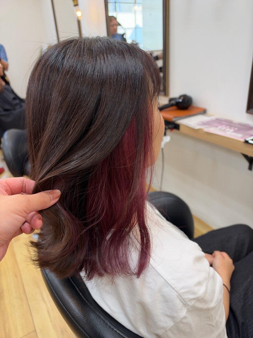 ミディアム ヘアカラー 大野 まゆのヘアスタイル