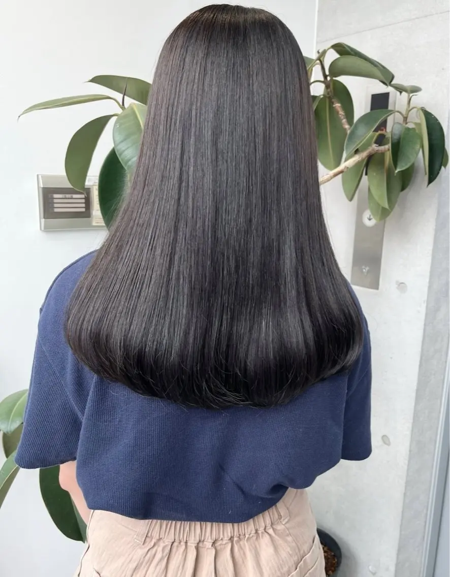 セミロング カラー パーマ ヘアアレンジ 透明感カラー/縮毛 矯正/YUKAのヘアスタイル