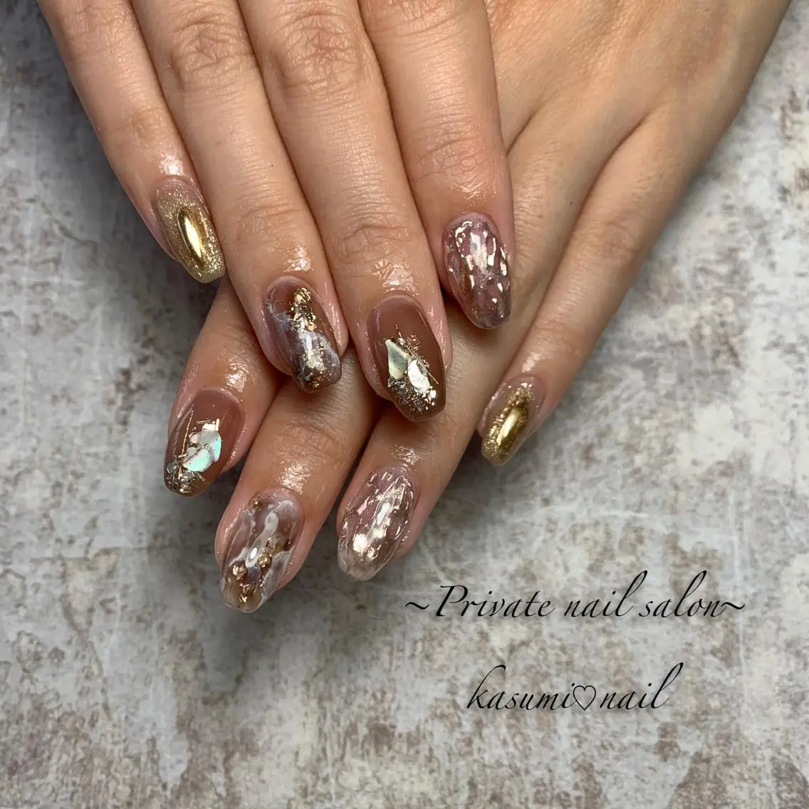 ネイル マグネットネイル ミラーネイル ニュアンスネイル 春ネイル KASUMI♡ Nailのネイルデザイン
