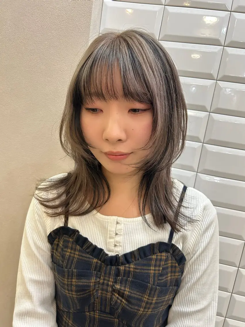 ロング カラー 黒髪 デザインカラー カット ヘアカラー トリートメント hubhair レイヤー/透明感のヘアスタイル