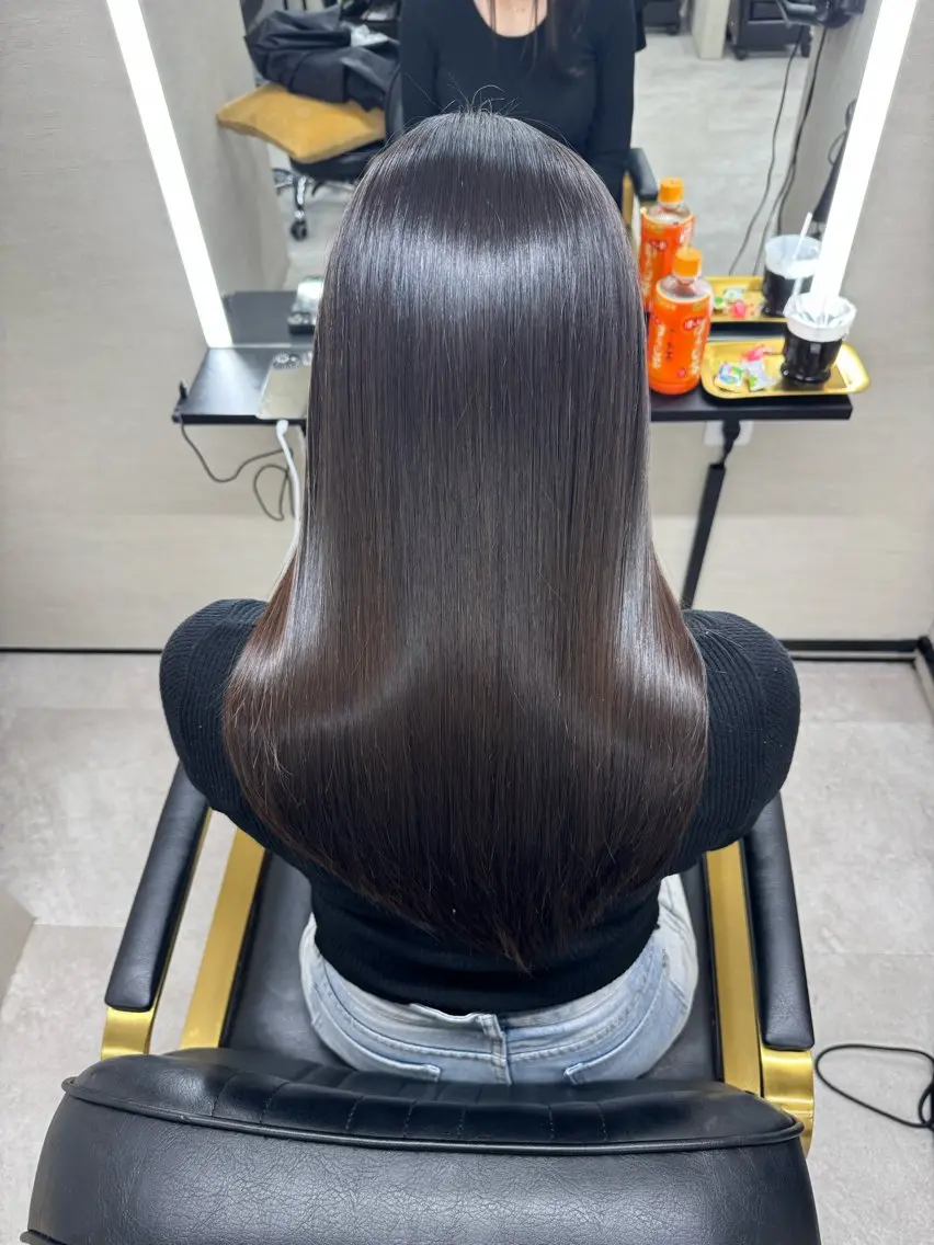 ロング ヘアカラー 髪質改善サロン 南船場　みおのヘアスタイル