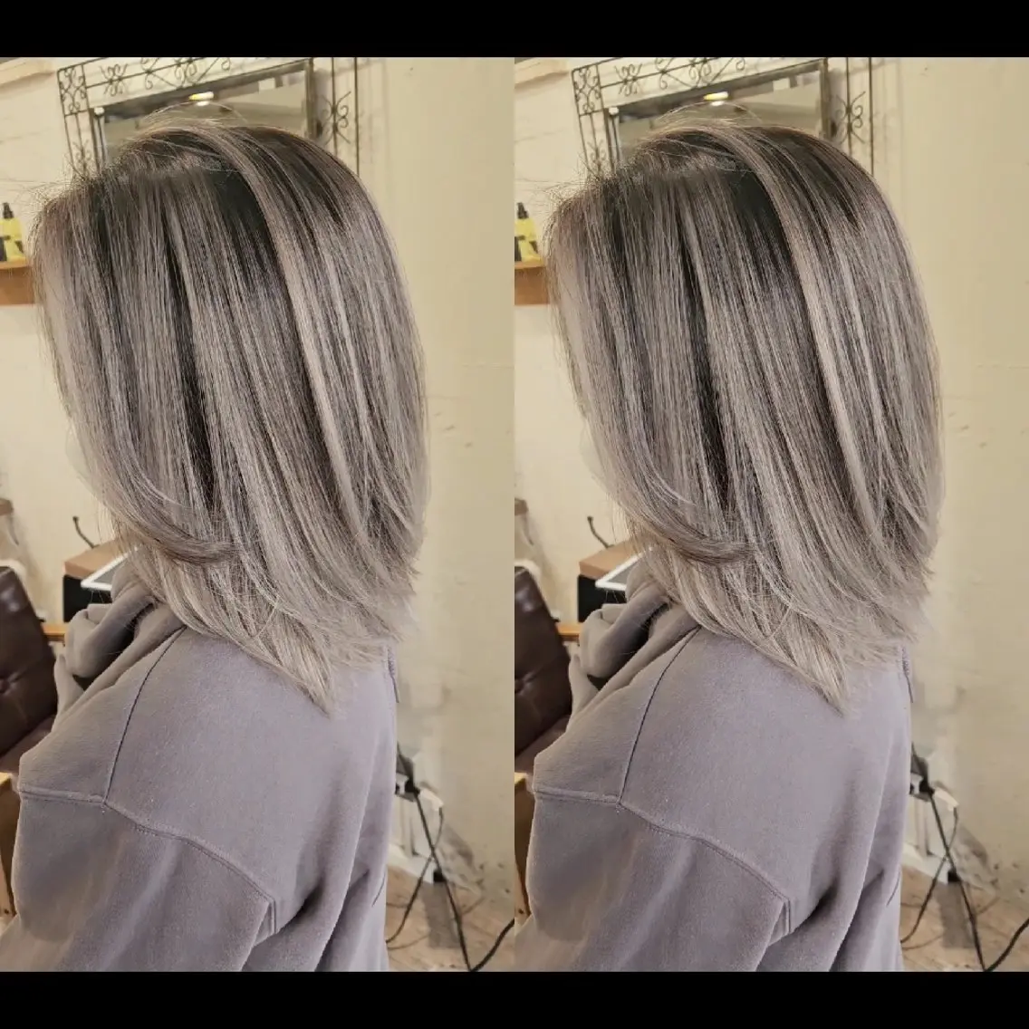 ミディアム 外国人風カラー ハイライト レイヤーカット ヘアカラー バレイヤージュ/ ハイライト/大内格のヘアスタイル