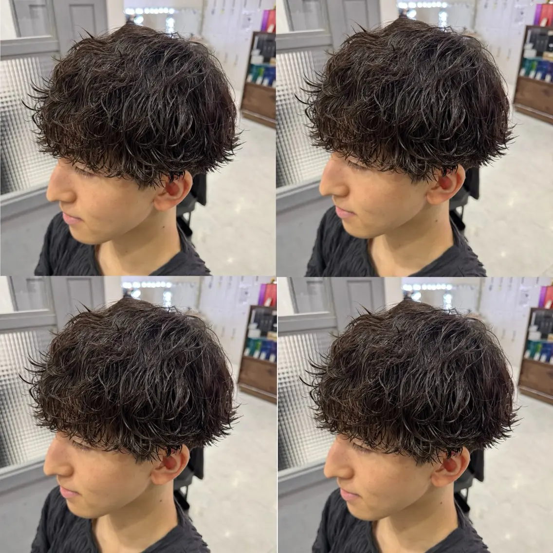 ミディアム パーマ メンズ カット パーマ 🟣メンズパーマ 川端 永遠🟣のヘアスタイル
