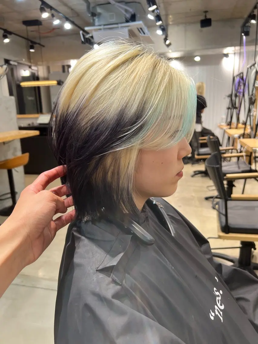 ミディアム カラー デザインカラー ヘアカラー トリートメント 原宿美容師/複雑 履歴修正/きょたのヘアスタイル