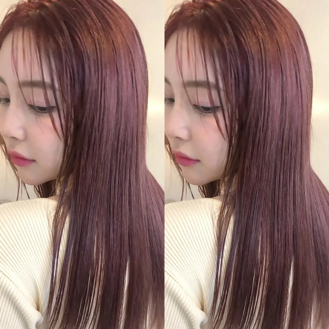 ロング カラー パーマ ヘアアレンジ 透明感カラー オレンジ ピンクカラー 極上の艶髪 RINAのヘアスタイル