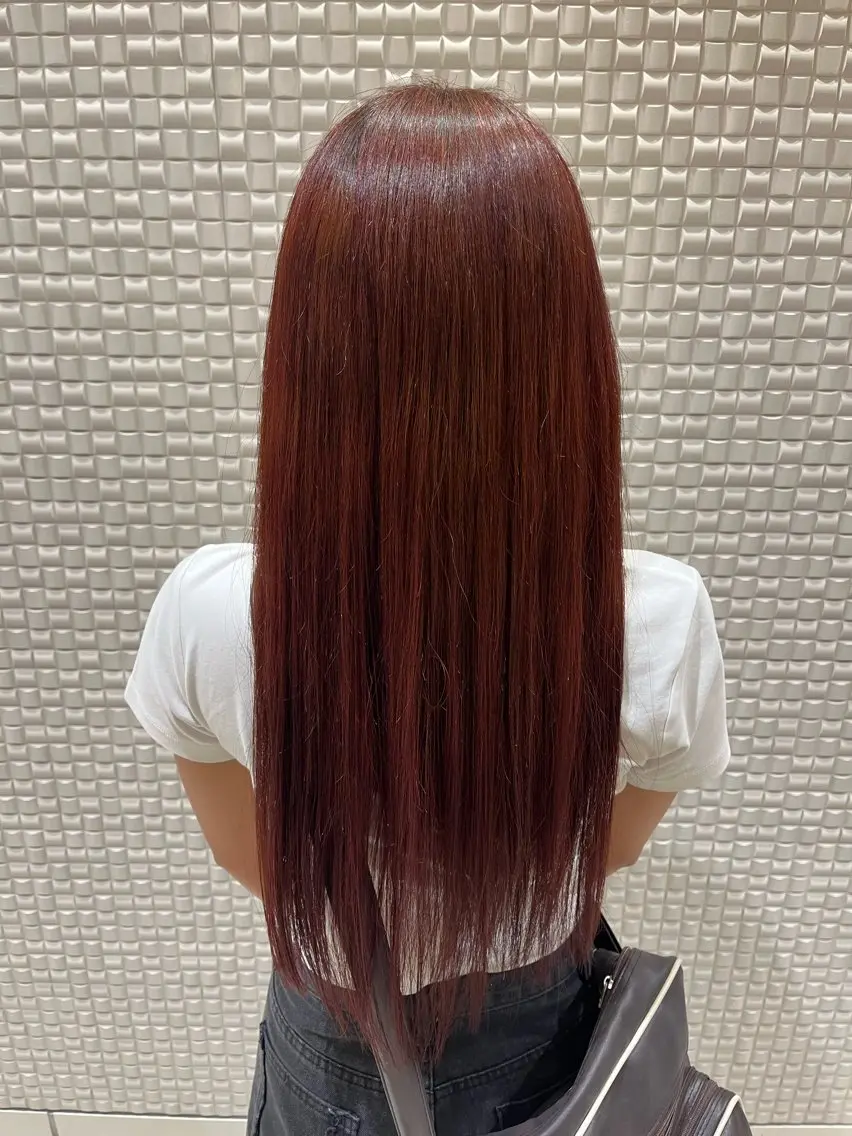 【平日限定】暖色ワンカラー 🍒✨️+ 最高級トリートメント🎀🤍の写真