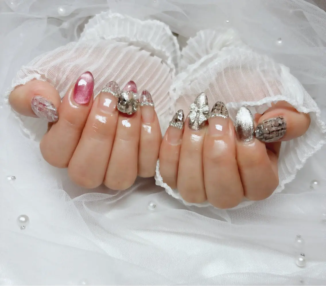 ネイル ツイードネイル ハンドネイル Nail Salon macherieのネイルデザイン