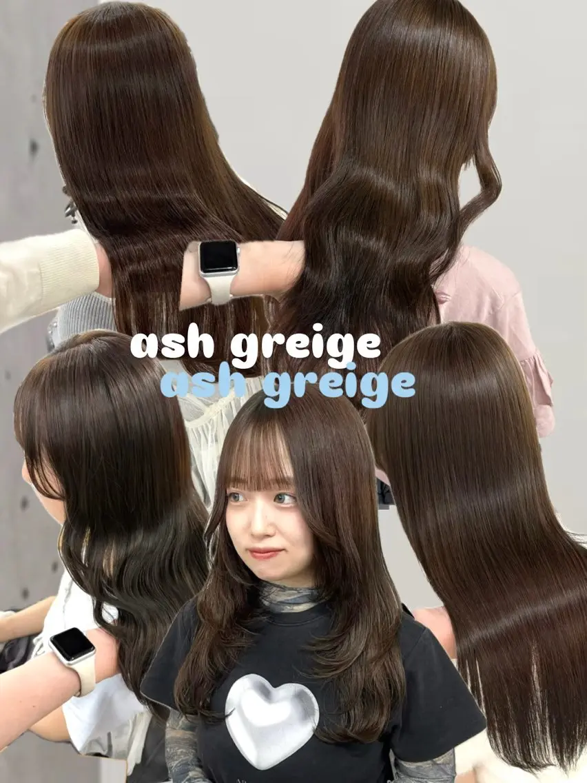 セミロング カラー 透明感カラー グレージュ 韓国風ヘア カット ヘアカラー 盛れる顔まわり✨🎀 レイヤー別所好葉のヘアスタイル