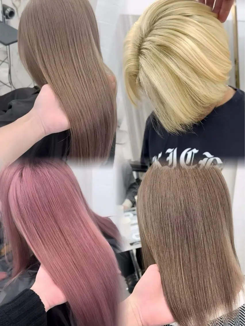 〘 初ブリーチやホワイトカラーにしたい人におすすめ 〙✩全頭ケアブリーチ2回＋カラー＋トリートメント✩の写真