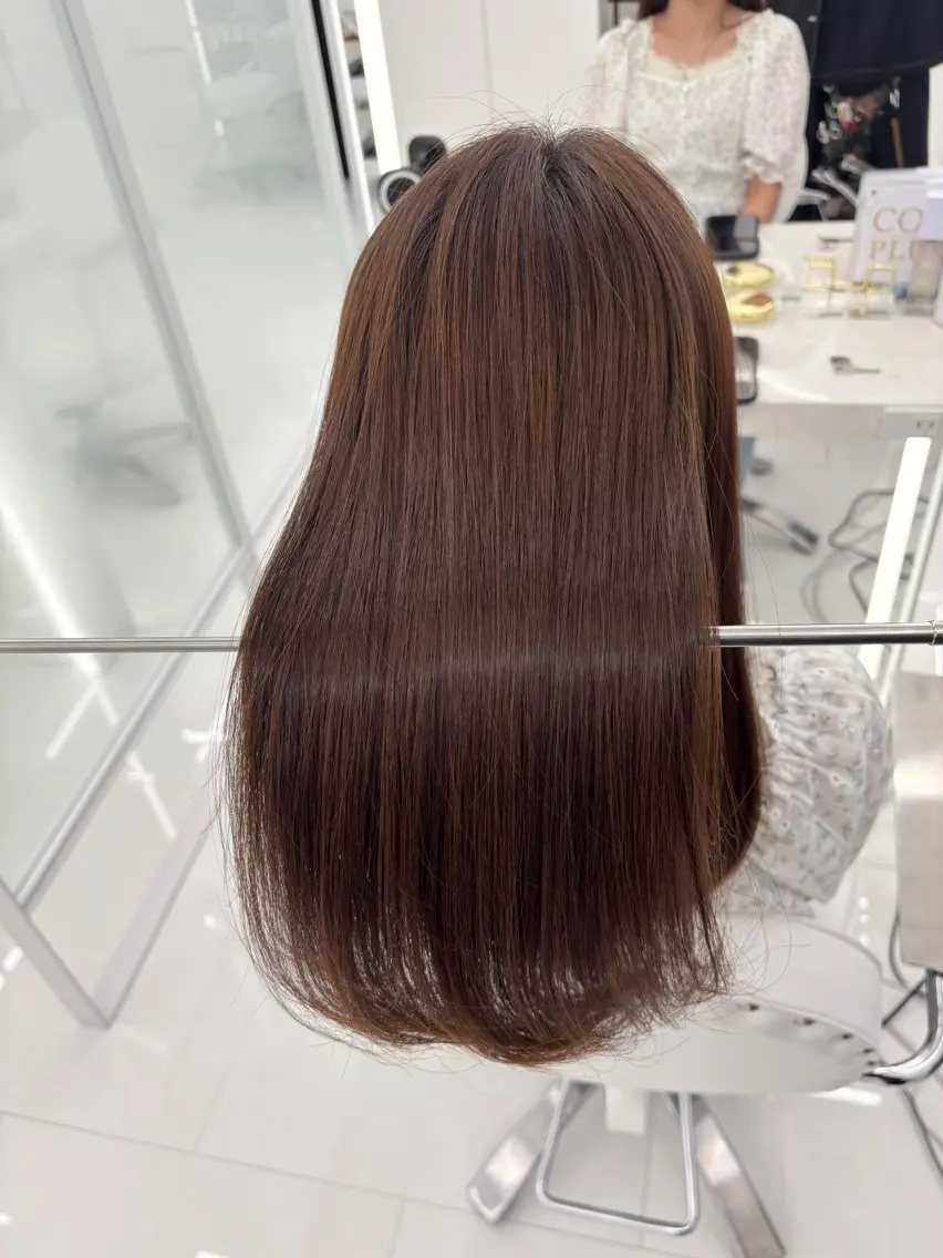 セミロング 縮毛矯正 特化アツシのヘアスタイル
