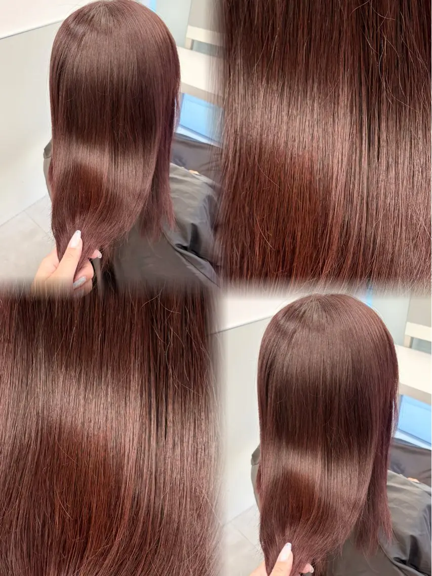 セミロング カラー ボルドーカラー ヘアカラー 天野 利咲のヘアスタイル